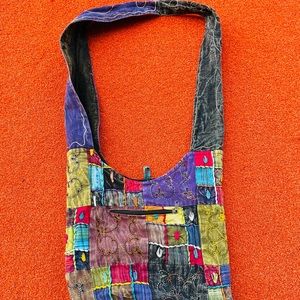 Rising International Boho Cross body cloth embroidered Sling Shoulder Bag Nepal